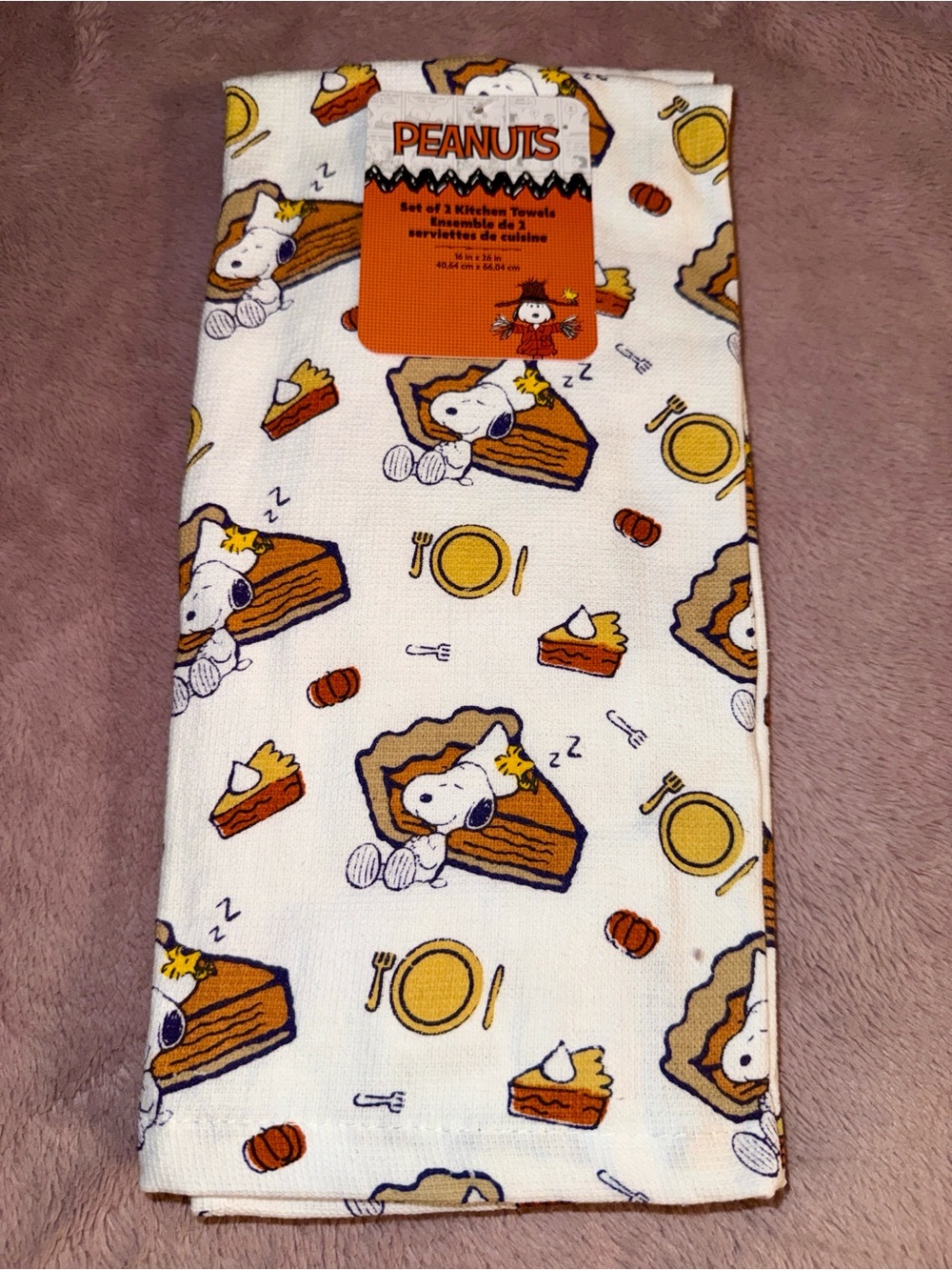🥧 Snoopy Peanuts Pie Print Tea Towels
